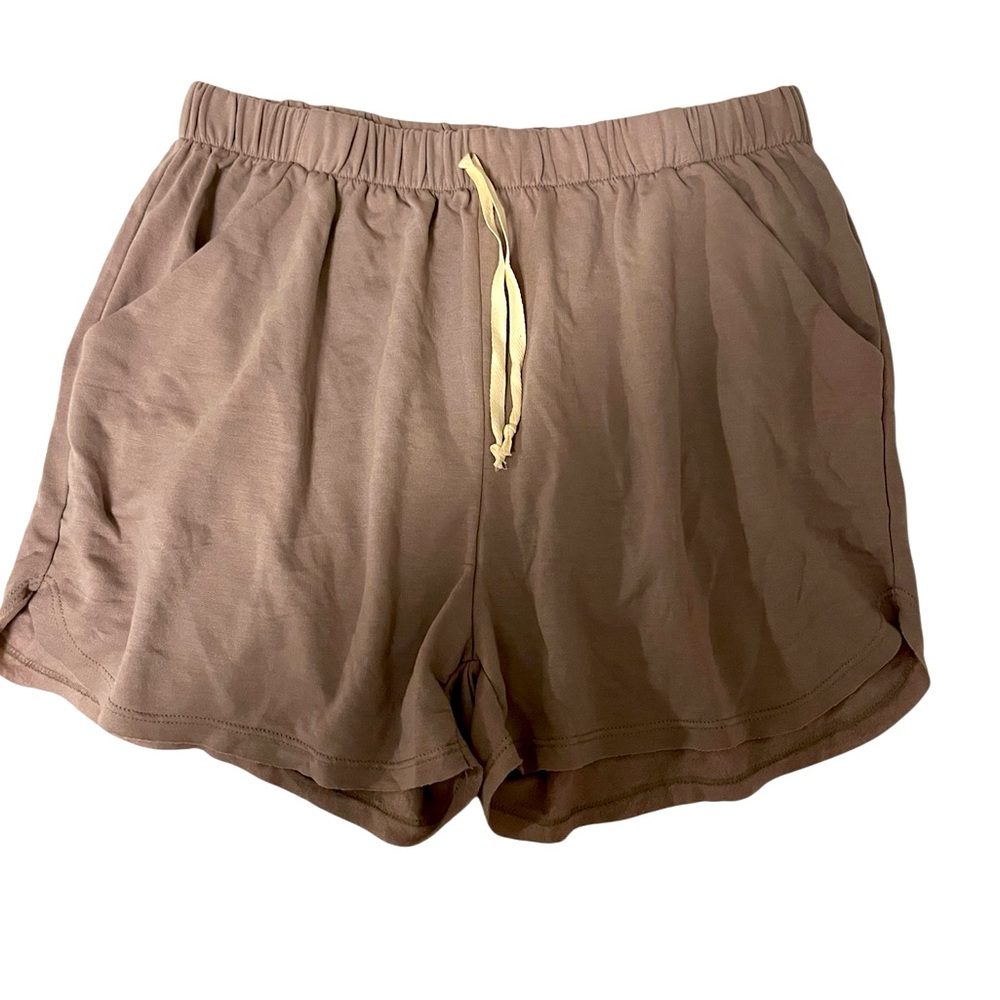 Pink Lily Loungewear Drawstring Pocket Beach Rayon Polyester Shorts
